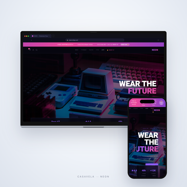 Neon - ערכת נושא וייב עתידני